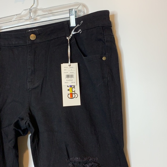 NWT Gazoz Black Jeans Pockets NEW 16 WOMENS PLUS SIZES New with Tags - Picture 2 of 8